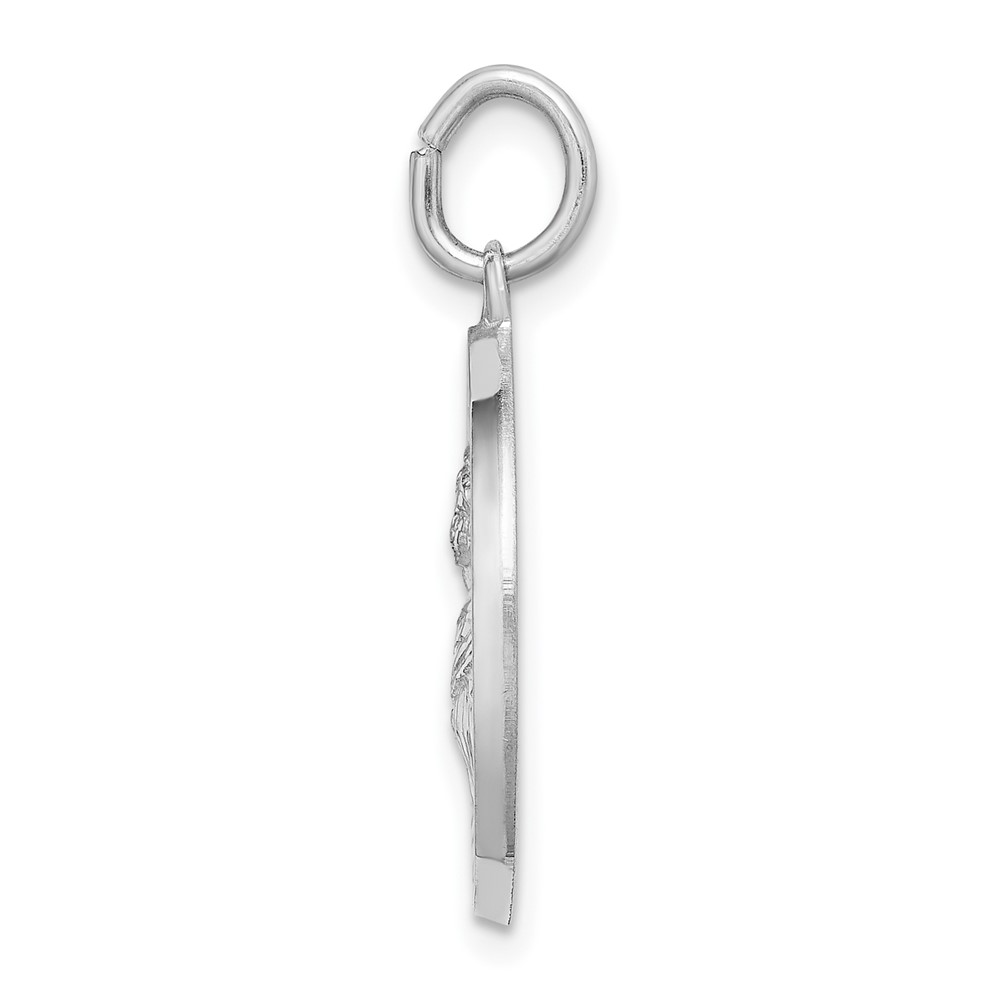 Sterling Silver Rhodium-plated Spanish St. Lucy Medal Pendant (QC9128)