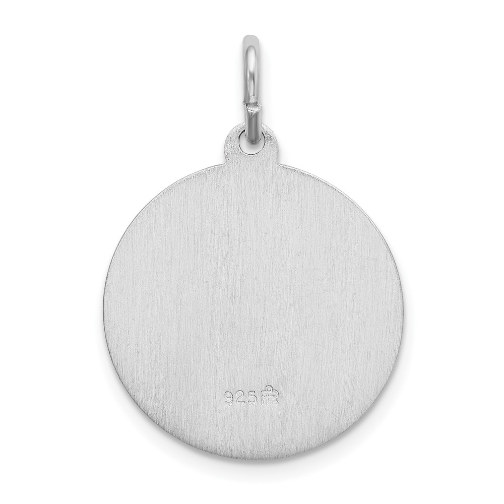 Sterling Silver Rhodium-plated Spanish St. Lucy Medal Pendant (QC9128)
