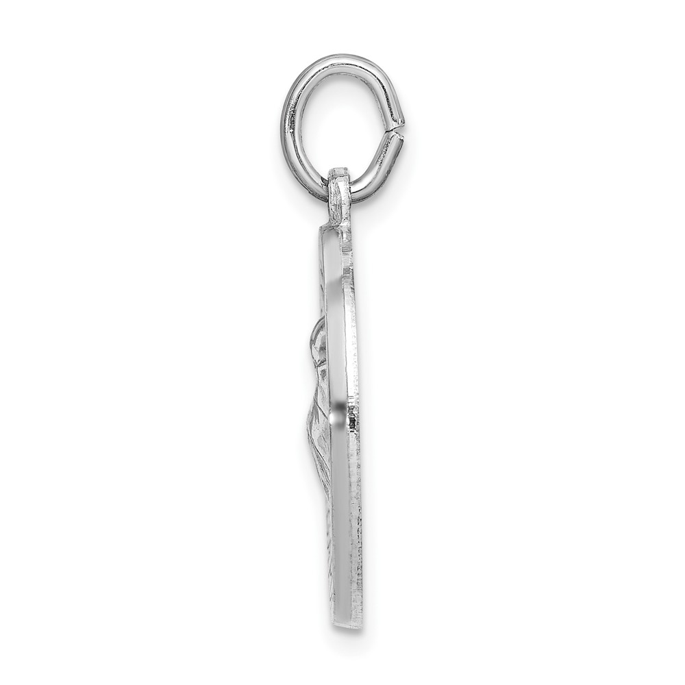 Sterling Silver Rhodium-plated Spanish St. Anthony Medal Pendant (QC9130)