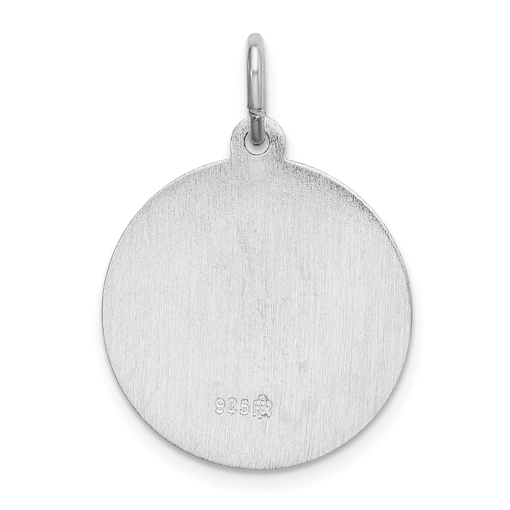 Sterling Silver Rhodium-plated Spanish Saint Anne Medal Pendant (QC9132)