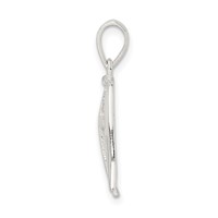 Sterling Silver Polished Wings and Cross Pendant view 2