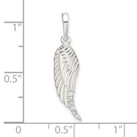 Sterling Silver Polished Wing Pendant view 4