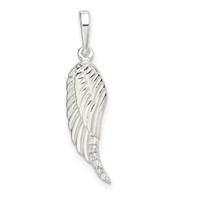 Sterling Silver Polished Wing Pendant view 1