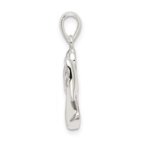 Sterling Silver Angel Pendant with Light Purple CZ Heart view 2