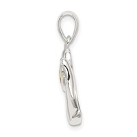 Sterling Silver Angel Pendant with Yellow CZ Heart view 2