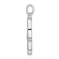 Sterling Silver Rhodium-plated CZ Chamseh Pendant view 2