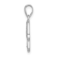 Sterling Silver Rhodium Enamel Glitter Fabric Glass Stone Hamseh Pendant view 2