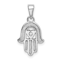 Sterling Silver Rhodium Enamel Glitter Fabric Glass Stone Hamseh Pendant view 1