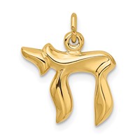 Sterling Silver Gold-plated Polished Small Chai Pendant view 1