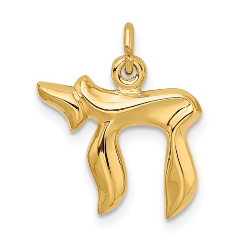 Sterling Silver Gold-plated Polished Small Chai Pendant