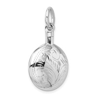 Sterling Silver Rhodium-plated Polished Textured Screw Top Ash Holder Pendant view 3