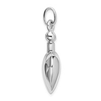 Sterling Silver Rhodium-plated Polished Heart Screw Top Ash Holder Pendant view 2