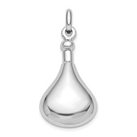 Sterling Silver Rhodium-plated Polished Teardrop Screw Top Ash Holder Pendant view 1