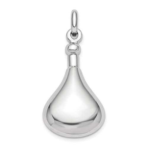 Sterling Silver Rhodium-plated Polished Teardrop Screw Top Ash Holder Pendant