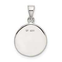 Sterling Silver Glitter Enamel Letter a Initial Circle Pendant view 3