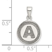 Sterling Silver Glitter Enamel Letter a Initial Circle Pendant view 4
