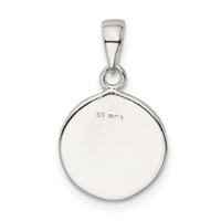 Sterling Silver Glitter Enamel Letter B Initial Circle Pendant view 3