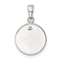 Sterling Silver Glitter Enamel Letter C Initial Circle Pendant view 3