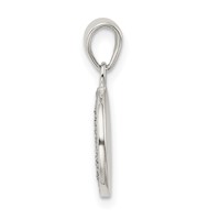 Sterling Silver Glitter Enamel Letter D Initial Circle Pendant view 2
