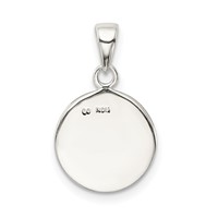 Sterling Silver Glitter Enamel Letter D Initial Circle Pendant view 3