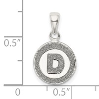 Sterling Silver Glitter Enamel Letter D Initial Circle Pendant view 4