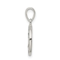 Sterling Silver Glitter Enamel Letter E Initial Circle Pendant view 2