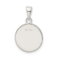 Sterling Silver Glitter Enamel Letter E Initial Circle Pendant view 4