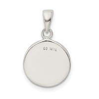 Sterling Silver Glitter Enamel Letter F Initial Circle Pendant view 4