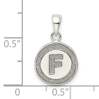Sterling Silver Glitter Enamel Letter F Initial Circle Pendant view 3