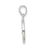 Sterling Silver Glitter Enamel Letter G Initial Circle Pendant view 2