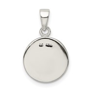 Sterling Silver Glitter Enamel Letter G Initial Circle Pendant view 4
