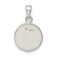 Sterling Silver Glitter Enamel Letter H Initial Circle Pendant view 4