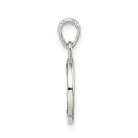Sterling Silver Glitter Enamel Letter I Initial Circle Pendant view 2