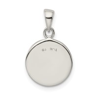 Sterling Silver Glitter Enamel Letter I Initial Circle Pendant view 4