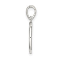 Sterling Silver Glitter Enamel Letter K Initial Circle Pendant view 2