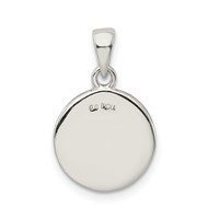 Sterling Silver Glitter Enamel Letter L Initial Circle Pendant view 4