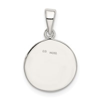 Sterling Silver Glitter Enamel Letter M Initial Circle Pendant view 4