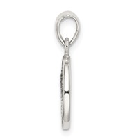 Sterling Silver Glitter Enamel Letter N Inital Circle Pendant view 2