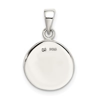 Sterling Silver Glitter Enamel Letter N Inital Circle Pendant view 4