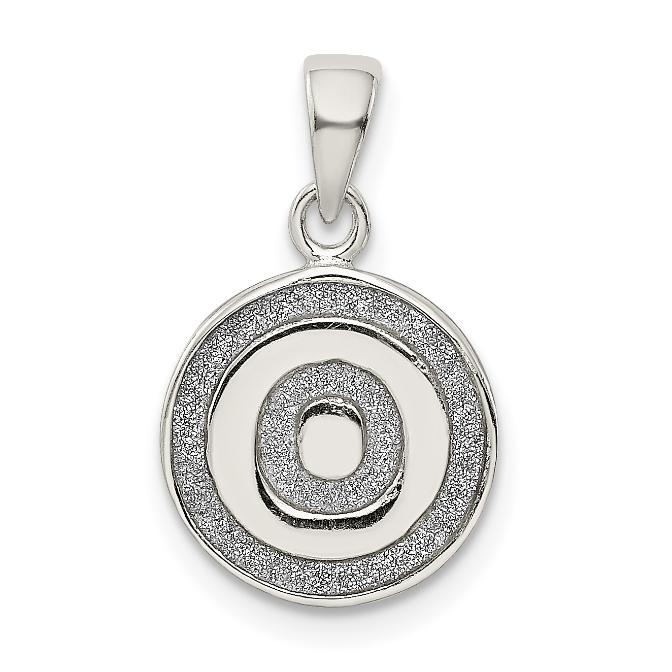 Sterling Silver Glitter Enamel Letter O Inital Circle Pendant (QC9180O)