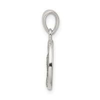 Sterling Silver Glitter Enamel Letter P Initial Circle Pendant view 2