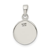 Sterling Silver Glitter Enamel Letter R Initial Circle Pendant view 4