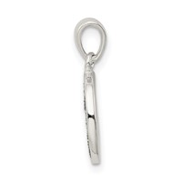 Sterling Silver Glitter Enamel Letter T Initial Circle Pendant view 2