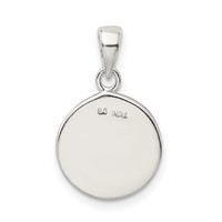 Sterling Silver Glitter Enamel Letter V Initial Circle Pendant view 4