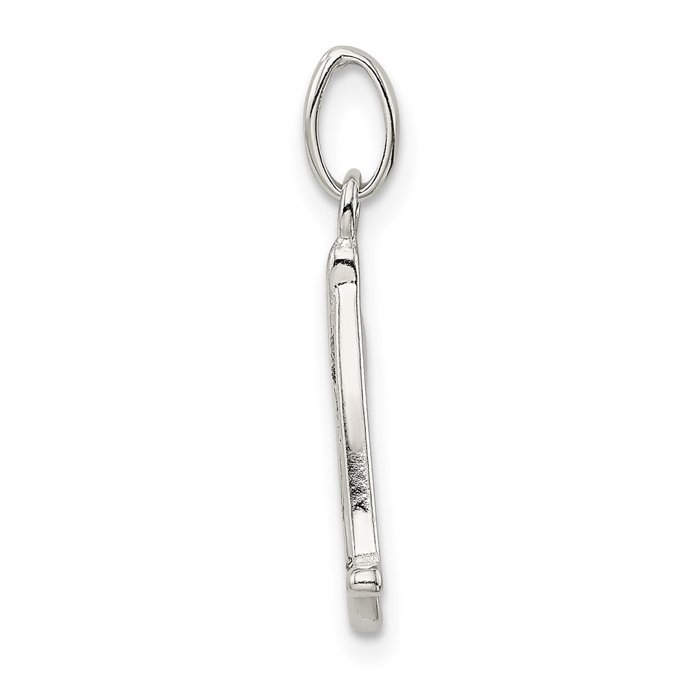 Sterling Silver Polished Glitter Enamel Letter A Initial Charm (QC9181A)