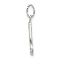 Sterling Silver Polished Glitter Enamel Letter a Initial Charm view 2