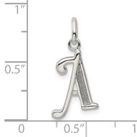 Sterling Silver Polished Glitter Enamel Letter a Initial Charm view 4