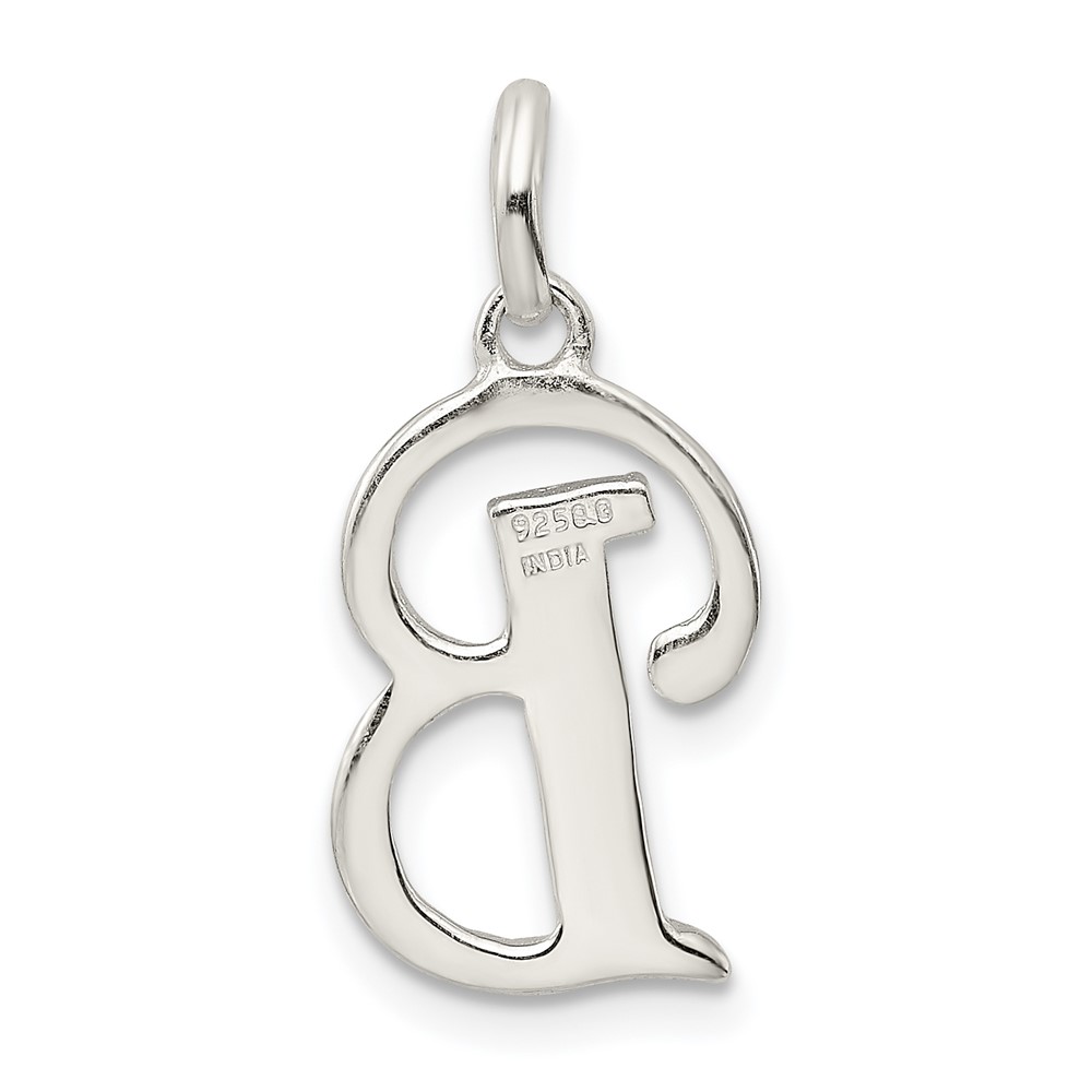 Sterling Silver Polished Glitter Enamel Letter B Initial Charm (QC9181B)