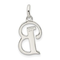 Sterling Silver Polished Glitter Enamel Letter B Initial Charm view 3