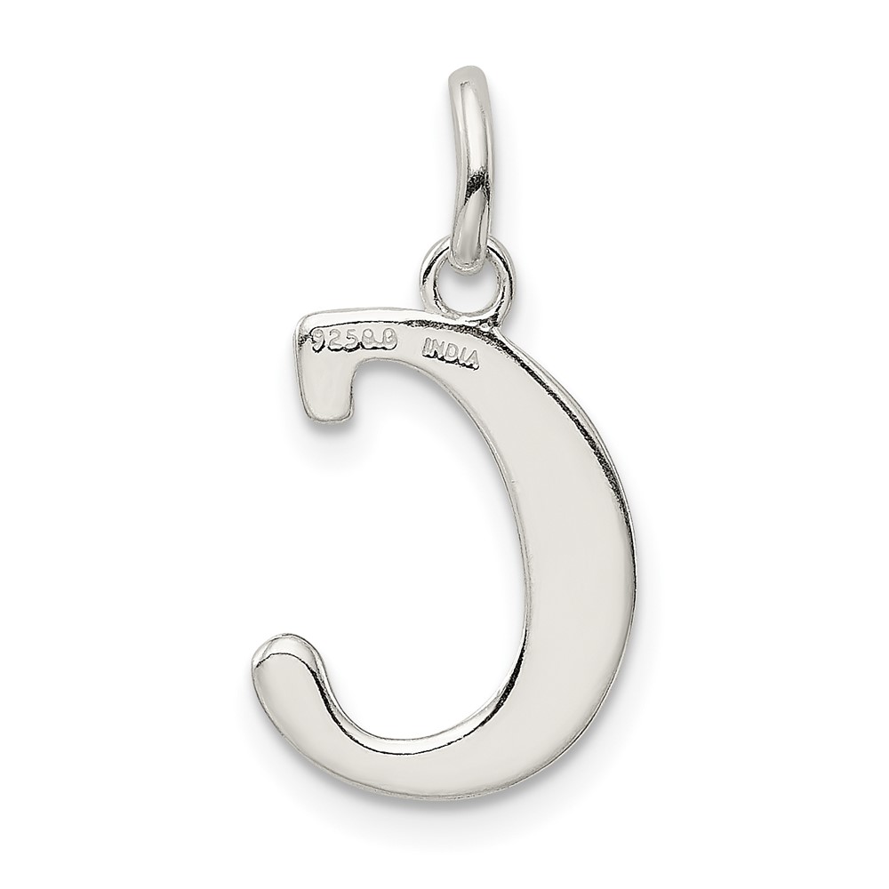 Sterling Silver Polished Glitter Enamel Letter C Iniital Charm (QC9181C)